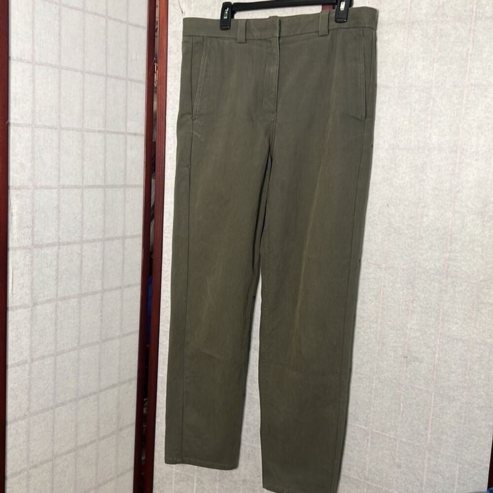 COS COTTON BLEND WIDE LEG GREEN PANTS SIZE 12